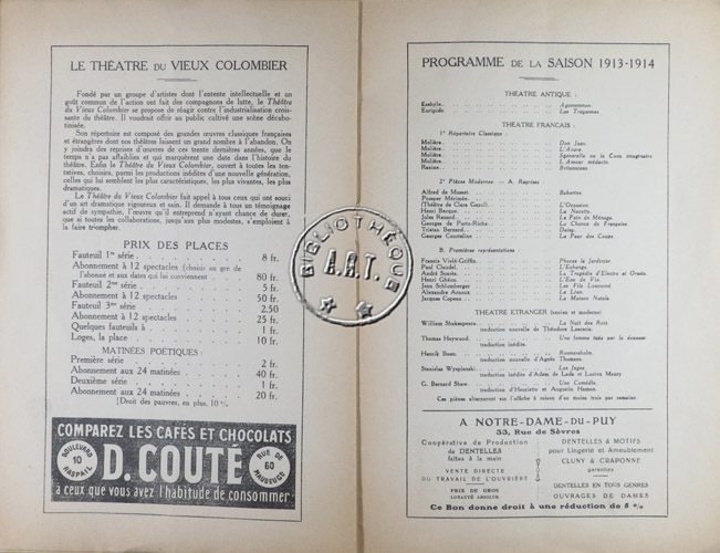 Les programmes de Théatre de l\